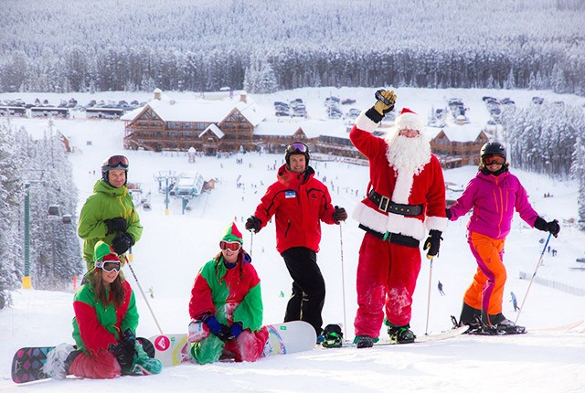 Lake Louise skiing Santa