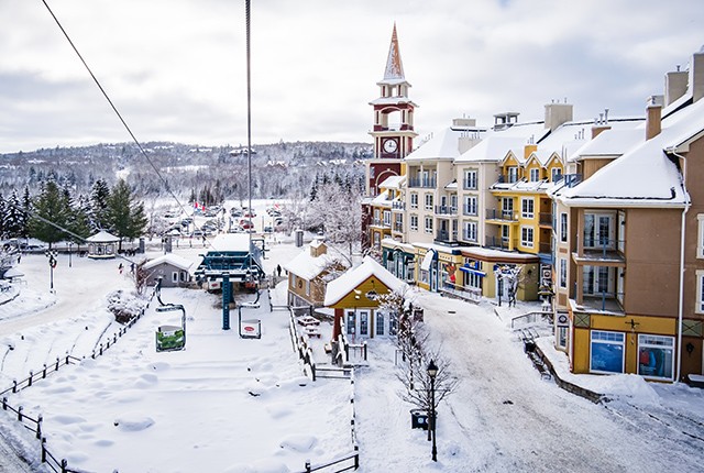 Mount Tremblant Ski Area view of village.