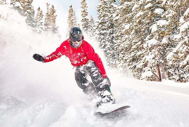 Snowboarder Breckenridge, powder.