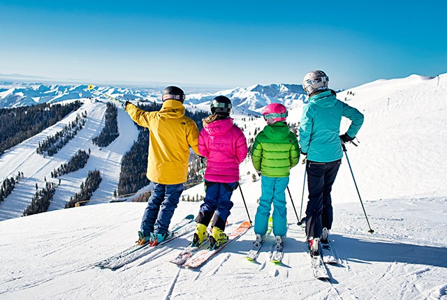 Sun Valley Resort family looking at vista.